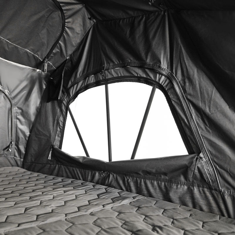 Ilander Lite Cruiser Roof Top Tent 140Cm, Entry Level Overland Aluminium Fold Out Style Car Roof Tent For Sedan Van Suv Truck Camping Waterproof,Windproof ,Sturdy Black Fabric Metal