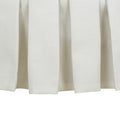 Luciana Tufted Cocktail Ottoman With Skirt, Antique White Polyester Antique White Foam Polyester