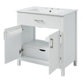 30 Inch Bathroom Vanity With Ceramic Sink And Large Storage The Perfect Choice For Small Bathrooms White Bathroom Solid Wood Mdf
