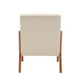 Coolmore Modern Accent Chair, Solid Wood Padding Lounge Armchairs With One Pillow For Living Room, Bedroom, Guest Room Beige Beige Brown Primary Living Space Modern Rubberwood Foam Velvet