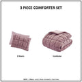 3 Piece Comforter Set Full Pink Polyester