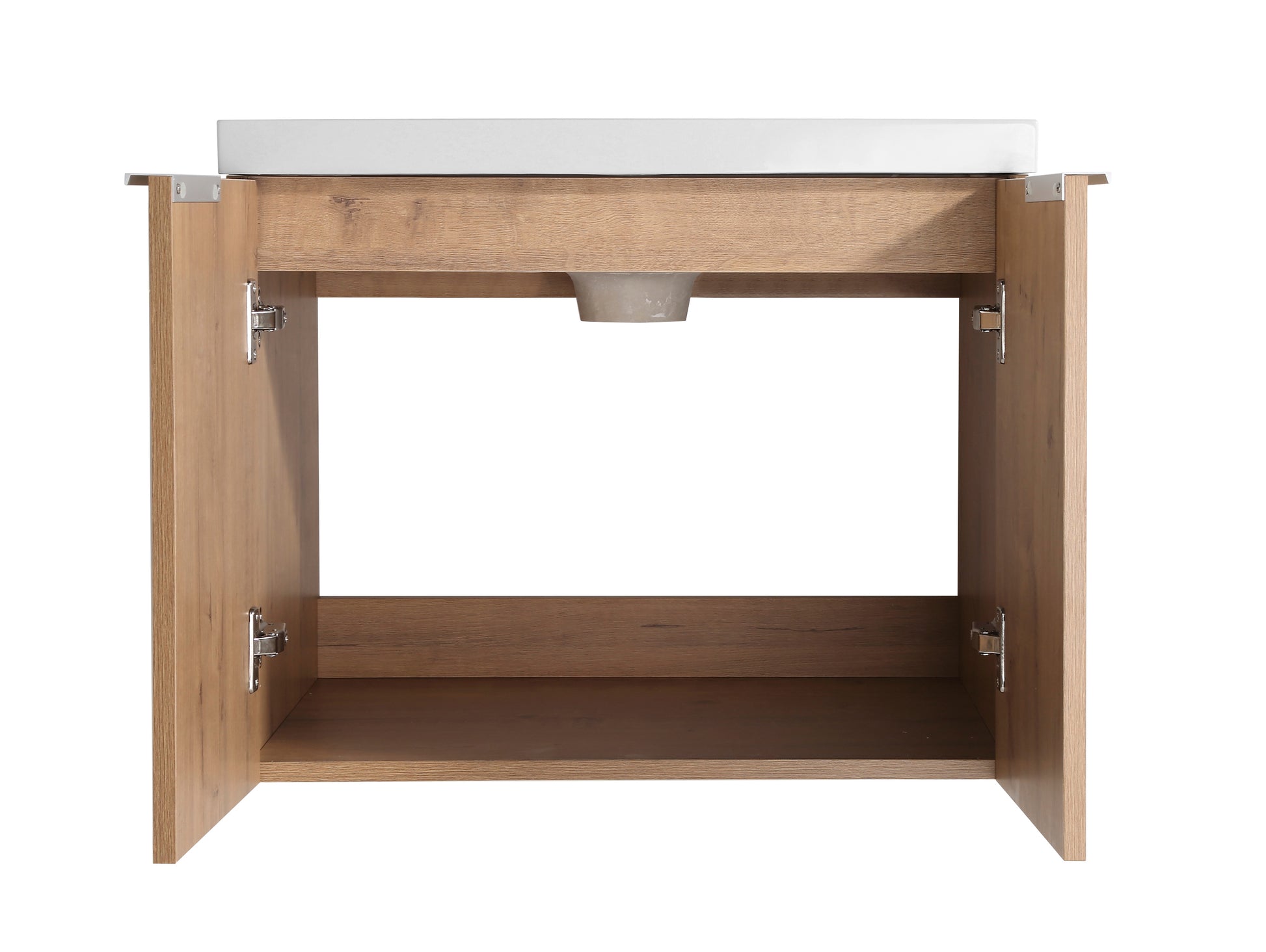 36" Wall Mounted Bathroom Vanity With Sink And Side Cabinet, Soft Close Doors,00112Imox2 0624Imo 0612Gwh Combination Cabinet Kd Packing Imitative Oak Bathroom Modern Plywood Plywood