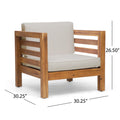 Oana Club Chair Beige Acacia Wood