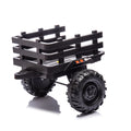Ride On Tractor2.0 With Trailer,24V Battery Powered Electric Tractor Toy, 200W*2Motor 1.86 4.97Mph Remote Control,Electric Car For Kids,Three Speed Adjustable,Usb,Mp3 ,Bluetooth,Led Light, Safety Belt Black Polypropylene