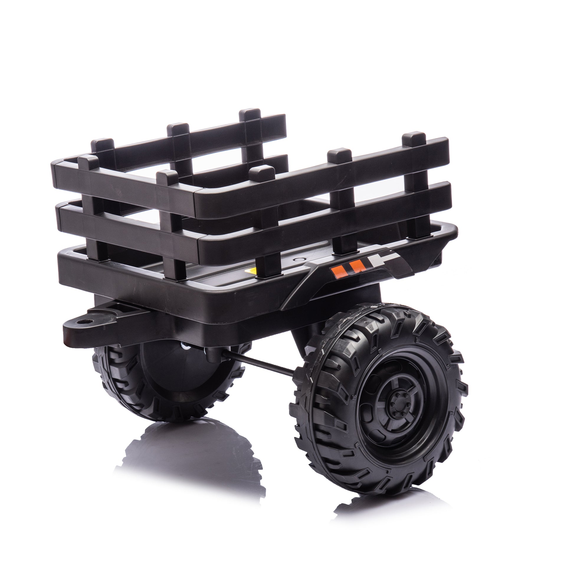 Ride On Tractor2.0 With Trailer,24V Battery Powered Electric Tractor Toy, 200W*2Motor 1.86 4.97Mph Remote Control,Electric Car For Kids,Three Speed Adjustable,Usb,Mp3 ,Bluetooth,Led Light, Safety Belt Black Polypropylene