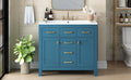 36'' Bathroon Vanity With Resin Sink Combo Set,Modern Freestanding Single Bathroom Cabinet With 4 Drawers & 2 Cabinets,Storage Cabinet For Bathroom, Solid Wood Frame Vanity Set Same As Sw000130Aac
