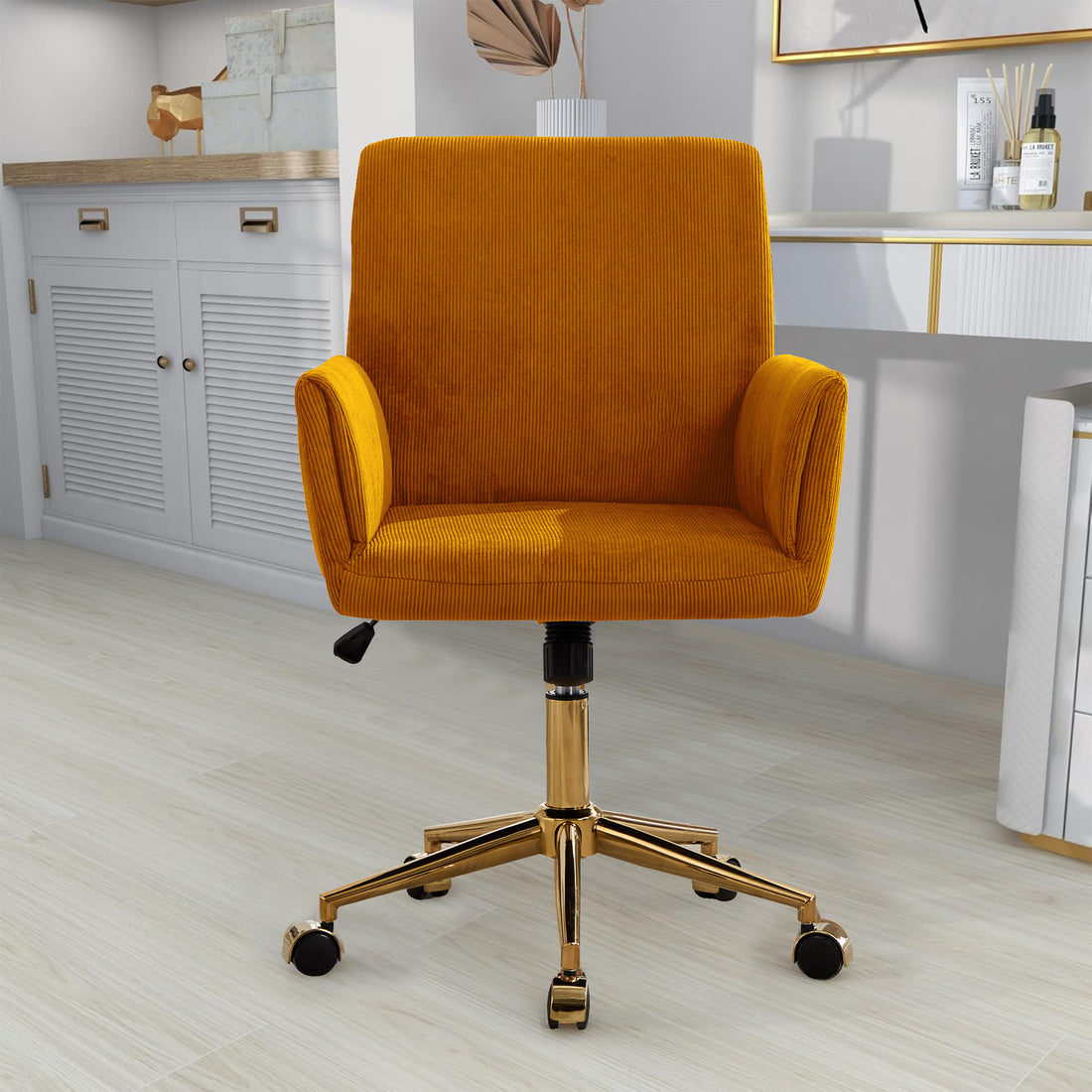 Ts Office Chair Yellow Corduroy