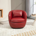 Upholstered Swivel Barrel Armchair With Storage Modern Living Room Side Chair For Bedroom Office Reading Spaces Pu Red Red Foam Upholstered