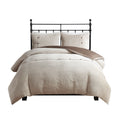 3 Piece Corduroy Duvet Cover Set Queen Tan Polyester