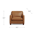 Naples Leather Chair Cognac Down Filling Genuine Leather