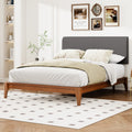 Grey Curved Adjustable Headboard Full Grey Linen