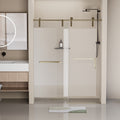 56 60 In. W X 76 In. H Frameless Shower Door, Single Sliding Shower Door, 5 16
