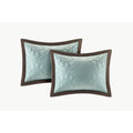 9 Piece Charmeuse Comforter Set Blue Queen Queen Blue Polyester