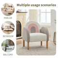 Accent Chair Sofa, Toddler Fabric With Solid Wooden Frame,Rainbow Design Multicolor Polyester Blend
