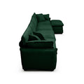 Corduroy Sofa Modern Upholstered 4 Seater With With 1 Footstool Corduroy Fabric Sofaoffice Living Room Apartment Comfort Sofa, Easy To Assemble With 2 Arm Pillows And 4 Throw Pillows Green Corduroy 4 Seat