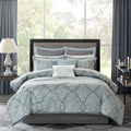 12 Piece Comforter Set With Cotton Bed Sheets Blue Queen Queen Blue Cotton