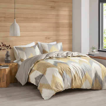 3 Piece Duvet Cover Mini Set Queen Multicolor Cotton