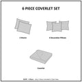 6 Piece Reversible Quilt Set With Throw Pillows Navy Tan Full Queen Full Navy Cotton