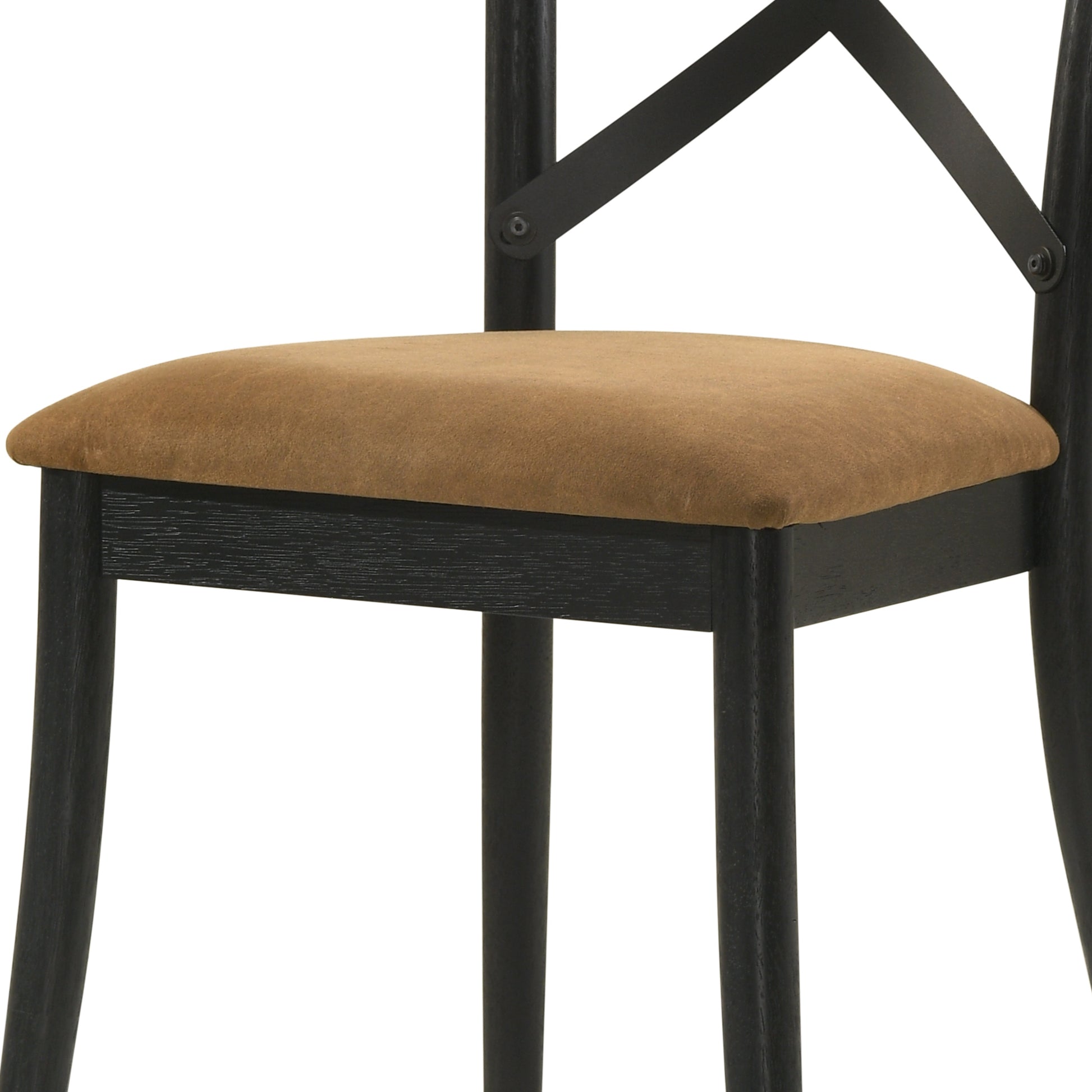 Brown And Black Side Chair Set Of 2 Solid Black Brown Dining Room Modern Side Chair Cross Back Set Of 2 Wood Fabric