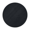 Modern 5 Piece Round Dining Table Set Pedestal Kitchen Table Set With 4 Upholstered Dining Chairs For Studio, Apartment, Small Places, Black Wood Dining Room Solid Wood Rubberwood Round Dining Table With Chair Wood Wood Black Solid Back Seats 4 Farmhouse