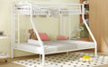 Twin Xl Over Queen Metal Bunk Bed With Ladder And Guardrails, White Box Spring Not Required Twin Xl White Metal Metal