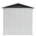 Xwt014 Garden Metal Storage Shed Gray White 6X4X6Ft Outdoor Storing Tools Rainproof Hinge Door Version Grey Metal