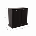 Two Compartment Tilt Out Laundry Sorter Cabinet Black Black Mdf