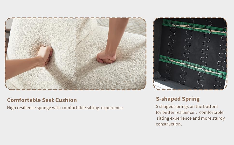 Accent Chair Living Room Chair Lambswool Accent Chair With Arms Chairs For Bedroom,Office,Apartment,Chairs Reading White Wood