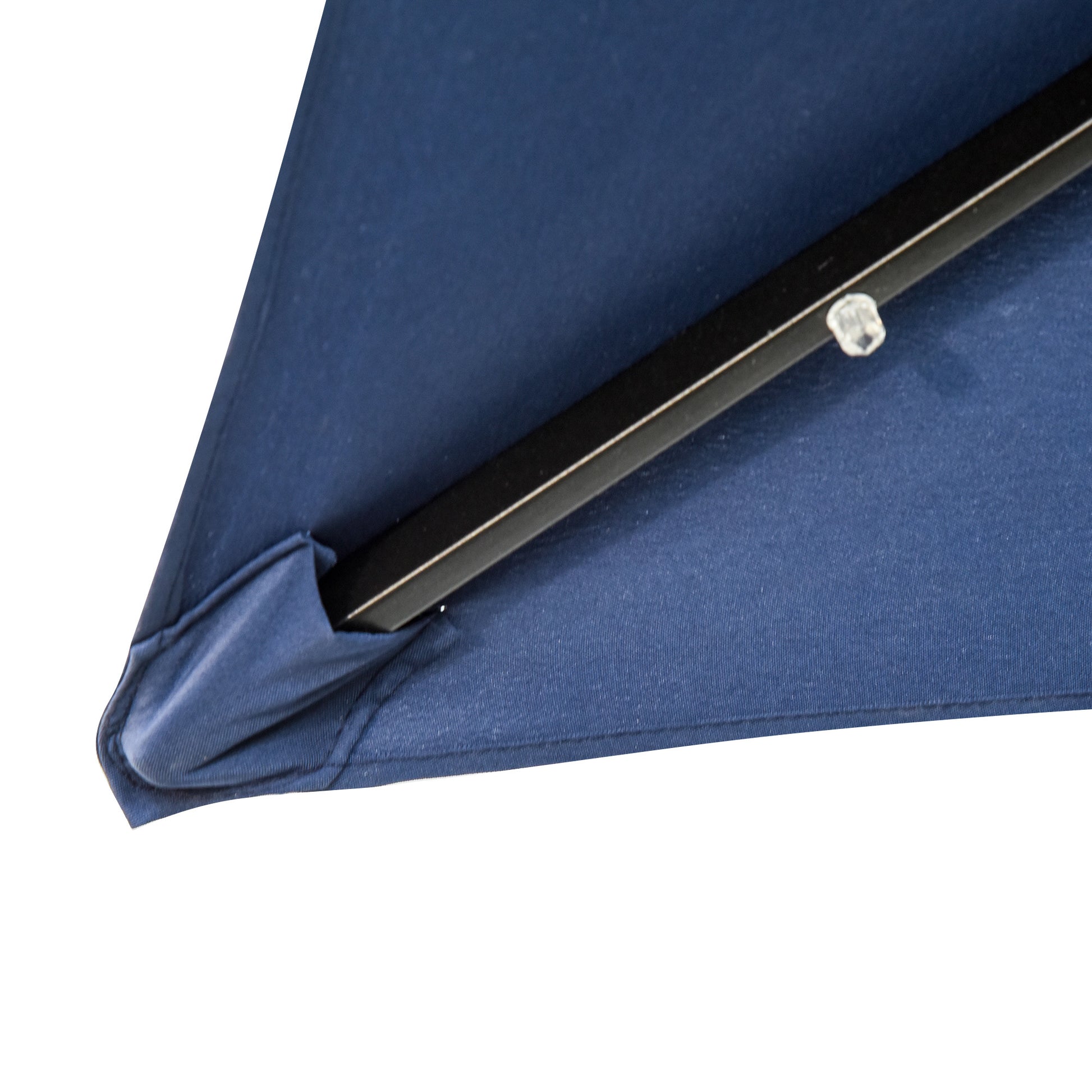 Outsunny 9' X 7' Solar Umbrella, Led Lighted Patio Umbrella For Table Or Base With Tilt & Crank, Outdoor Umbrella For Garden, Deck, Backyard, Pool, Beach, Blue Blue Steel