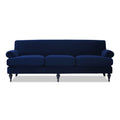 Alana Lawson Three Cushion Tightback Sofa, Navy Blue Velvet Navy Blue Foam Velvet 3 Seat