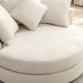 Orisfur. 360 Swivel Accent Barrel Chair With Storage Ottoman & 4 Pillows, Modern Chenille Leisure Chair Round Accent For Living Room, Cream Cream Foam Chenille