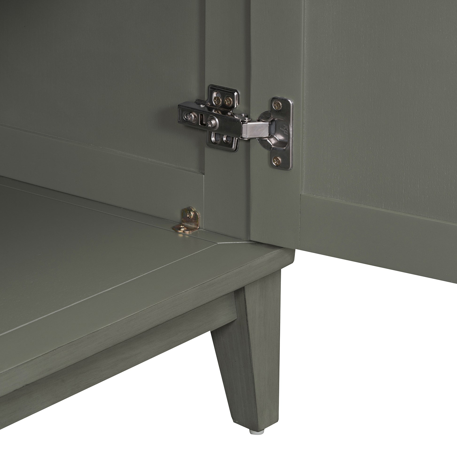 Sideboard With 4 Door Large Storage Buffet With Adjustable Shelves And Metal Handles For Kitchen, Living Room, Dining Room Antique Gray Antique Gray Solid Wood Mdf