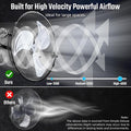 20 Inch High Velocity 3 Speed, Black Wall Mount Fan Black Metal