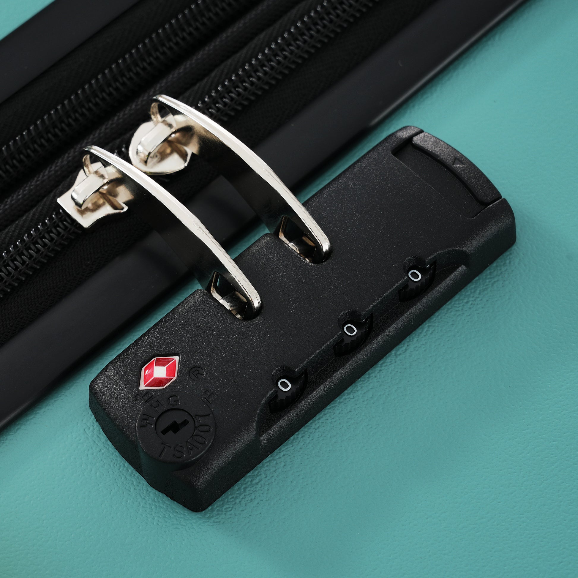 Hardshell Luggage Sets 3 Pcs Contrast Color Suitcase With Spinner Wheels And Tsa Lock 20" 24" 28" Available Teal Blue Abs