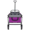 Minimeetall Strapcollapsible Foldable Wagon Cart With Strapping System Beach Wagonutility Cartutility Wagon Grocery Cart For Camping Shopping Sports Gardeing Fishing Supports 225Lbs Purple Purple
