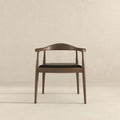 Kelly Dining Chair Black,Dark Brown Brown Mid Century Modern Leather,Solid Wood