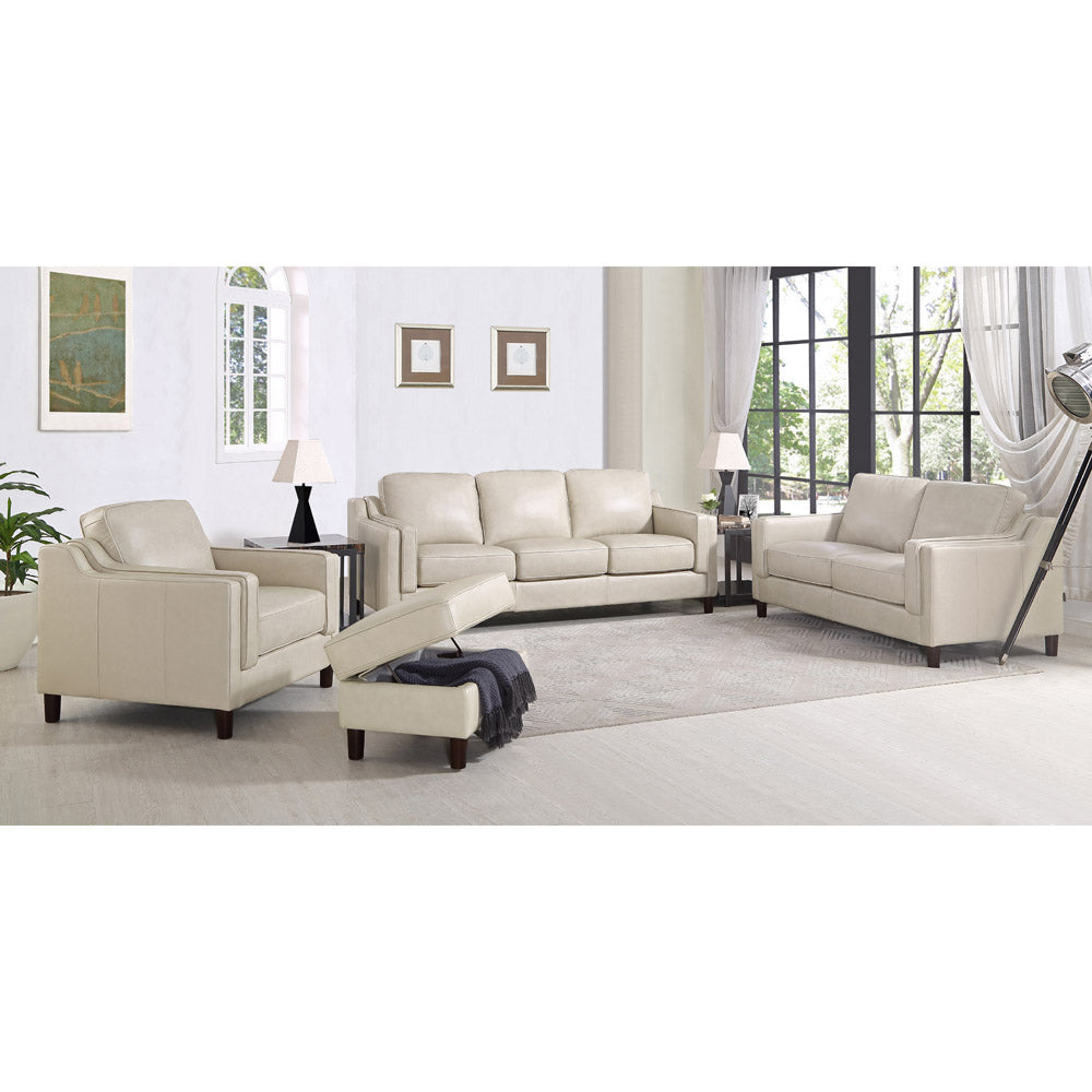 Bella Leather Chair Ivory Down Filling Genuine Leather