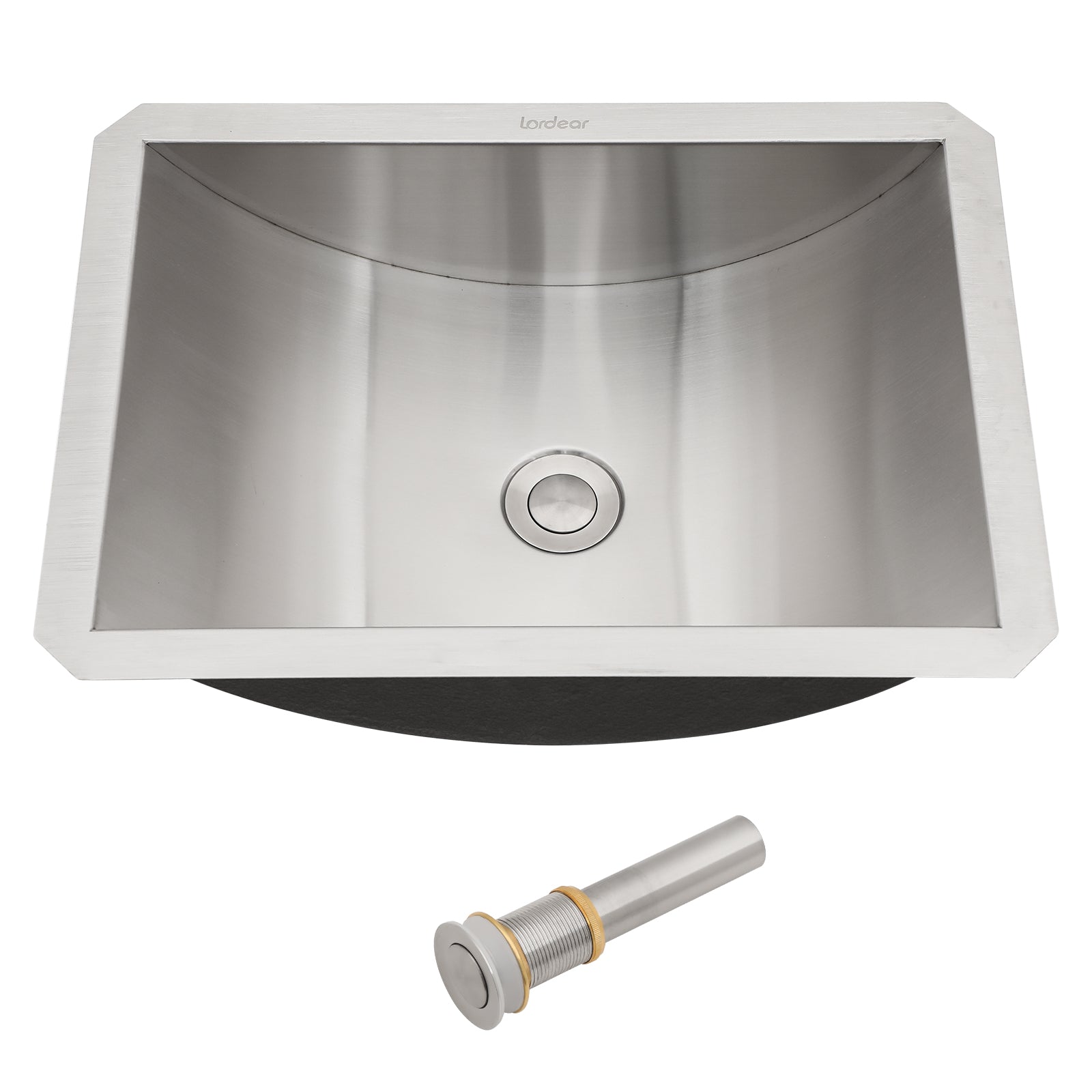 18"X13" Brushed Nickel Stainless Steel Undermount Bathroom Sink With Pop Up Drain Brushed Nickel Stainless Steel