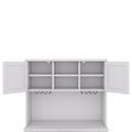 Coffee Bar Cabinet Kitchen Cabinet With Storage, Farmhouse Wine Cabinet With Drawers Shelves And Cabinets, Buffet Cabinet Wine & Glass Racks For Dining Room, White Off White Particle Board Mdf