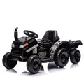 12V Kids Ride On Electric Tractor Black Knight,Kids Ride On Toy.2Wd,Non Skid Tires, Steering Wheel, Foot Pedal,With Removable Storage Tug,Light,Bluetooth,Music,Mp3,Usb,Power Display For Kids Aged 2 3. Black 50 99 Lbs Polypropylene