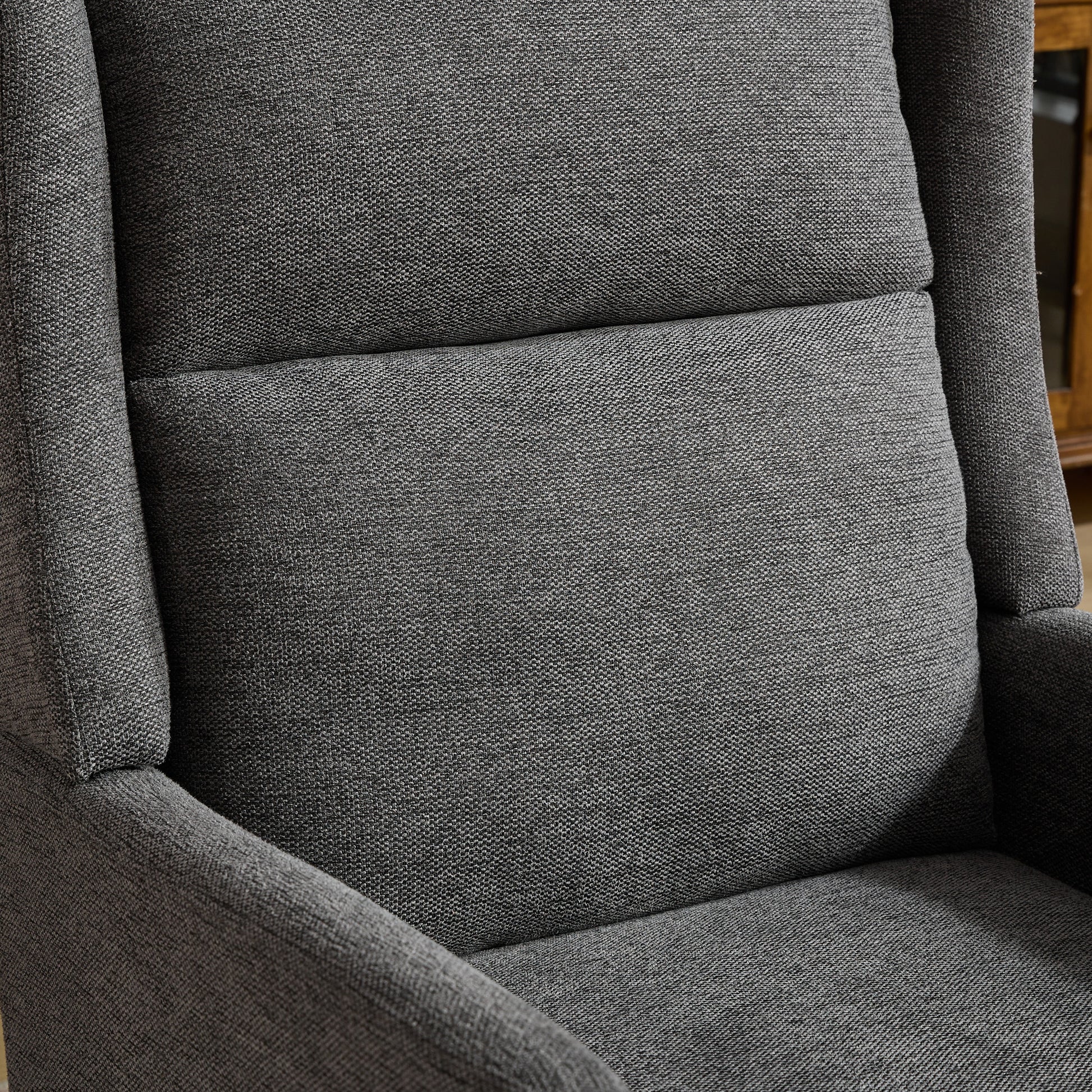 26.18" Wide Modern Accent Chair,Polyester Blend High Back Reading Chair ,Upholstered Armchair Club Chair,Single Sofa With Wood Legs For Living Room,Bedroom,Reading Room,Office,Charcoal Charcoal Foam