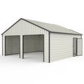 23Ft X 22Ft Double Garage Metal Shed With Side Entry Door White Garden & Outdoor Metal