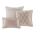 7 Piece Chenille Jacquard Comforter Set Taupe Cal King California King Multicolor Polyester