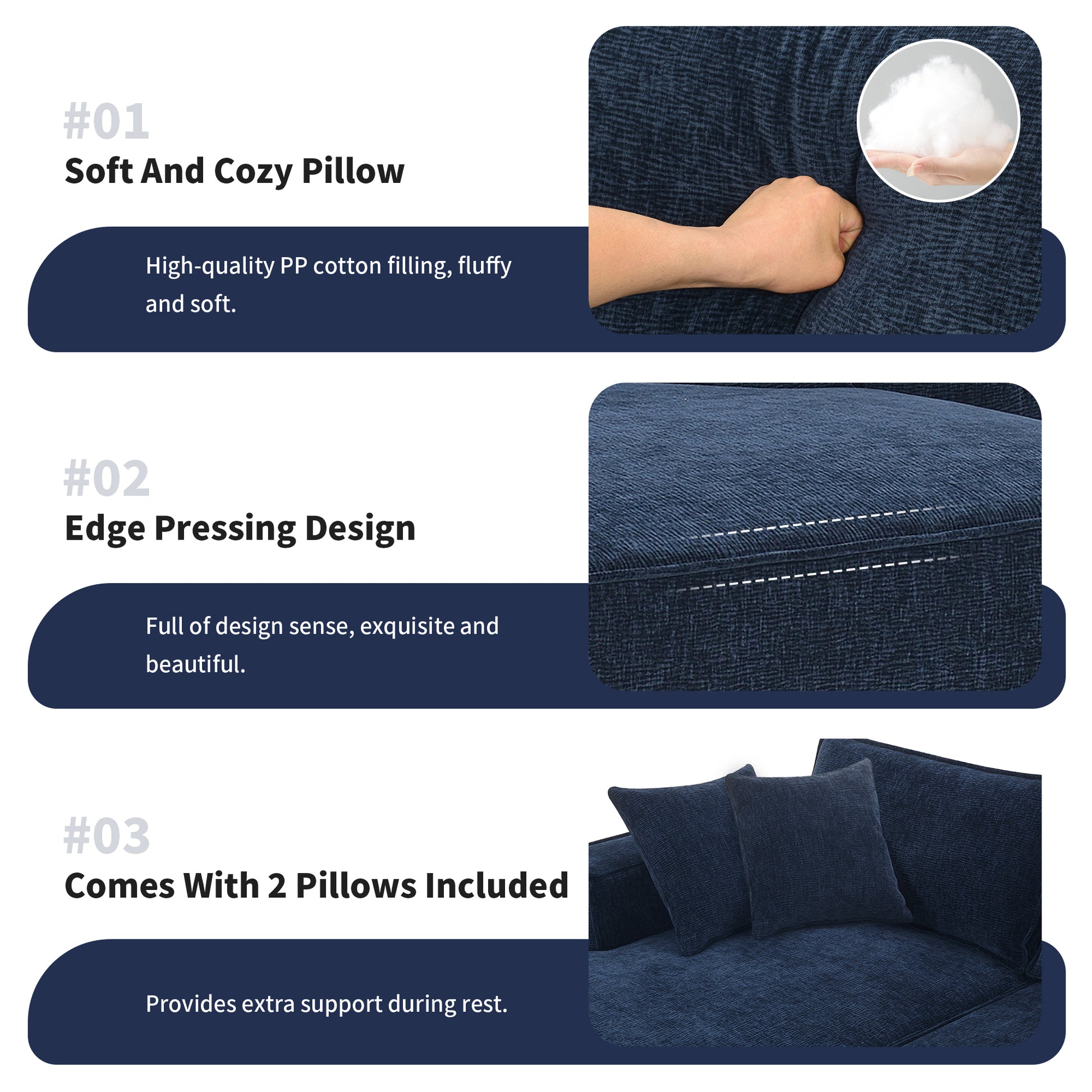 9587B Package Dark Blue Chenille 1 Seat