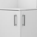 Seattle Bar Cabinet, Eight Bottle Cubbies, Two Large Open Shelves White Particle Board Engineered Wood