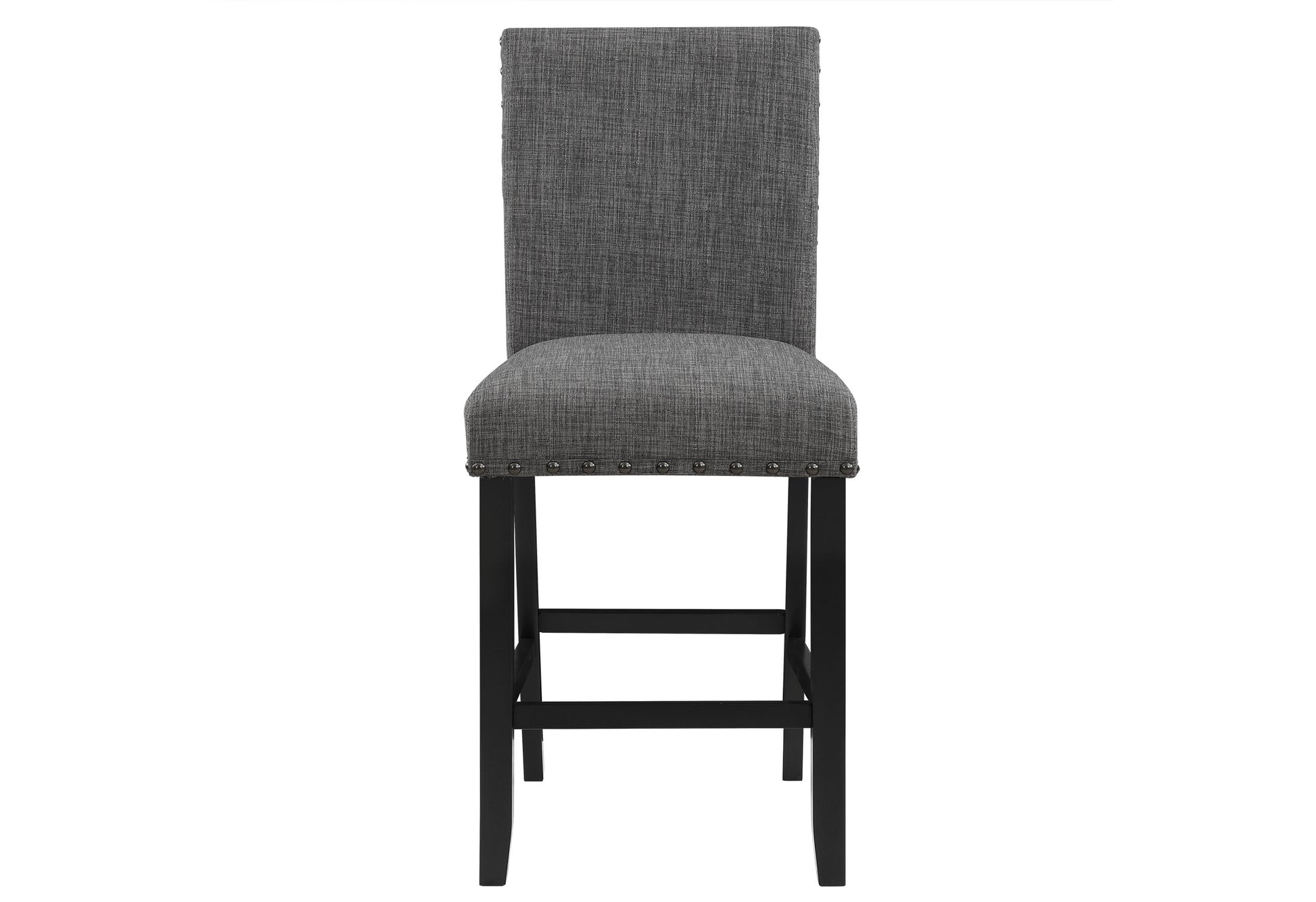 Marian Dark Gray Bar Stool Kit Of 2 Solid Gray Dining Room Foam Rectangular Wipe Clean Casual Bar Stools Rubberwood Solid Back Set Of 2 Foam Fabric