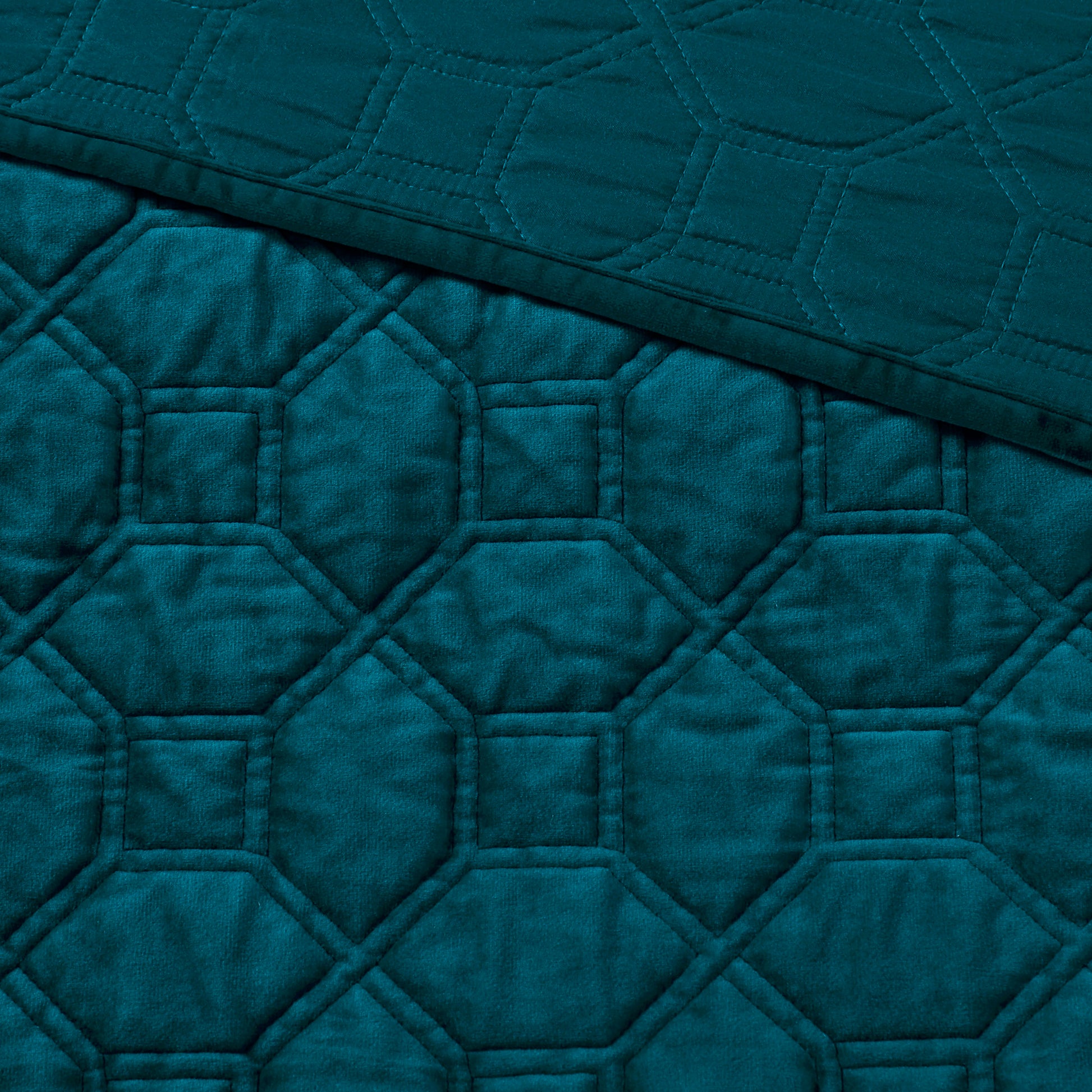 3 Piece Velvet Quilt Set Teal Full Queen Full Teal Cotton