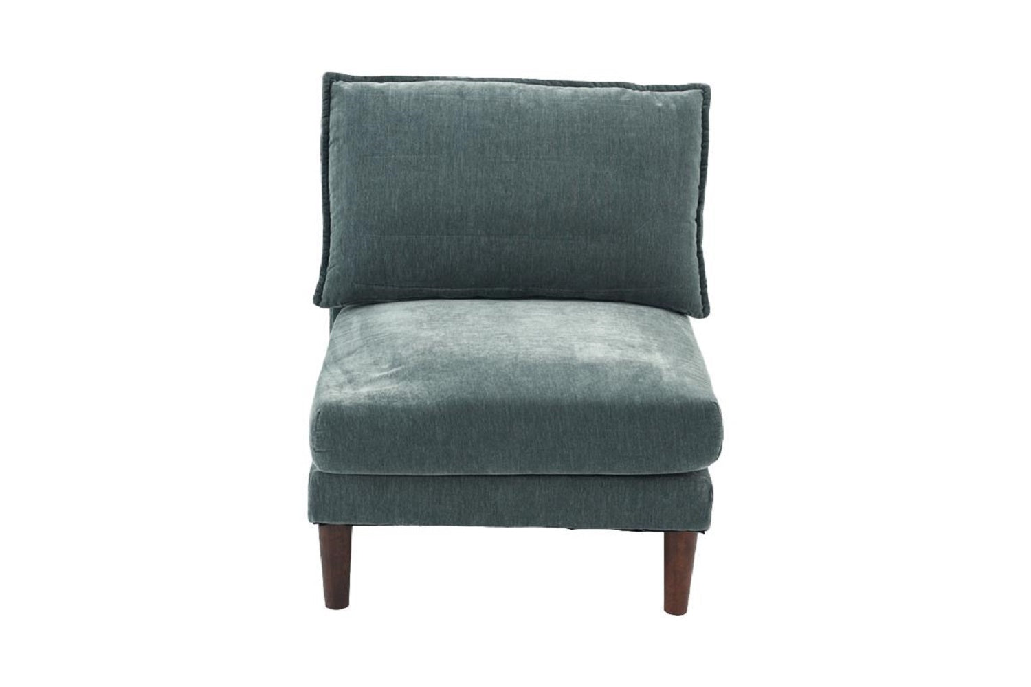 Contemporary 5Pcs Modular Sectional Set One Arm Chairs Armless Chair Ottoman L Shaped Sectional Mineral Morgan Fabric Grayish Primary Living Space Cushion Back Classic,Contemporary,Modern Modular