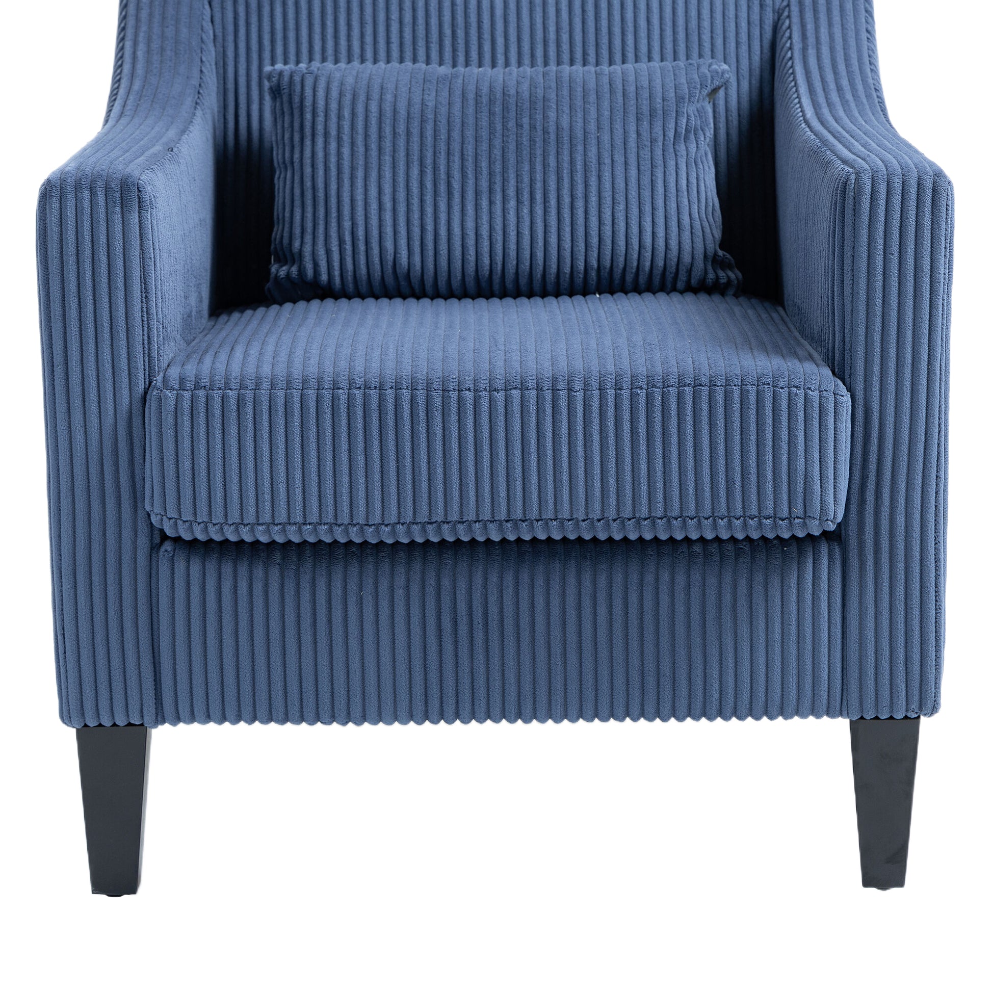Coolmore Modern Accent Chair,Upholstered Armchair With Scooped Arms For Bedroom,Apartment,Studio,Office,Waiting Room Blue Corduroy Blue Primary Living Space Foam Corduroy