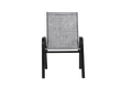2 Piece Patio Chairs, Outdoor Camping Chairs Withtextilene Fabric, Set Of 2 Garden Chairs With Armrest High Backrest For Garden Patio Pool Beach Yard Space Saving Grey Grey Steel